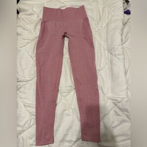 Aoxjox Heathered Pink Compression Scrunch Leggings Size Small